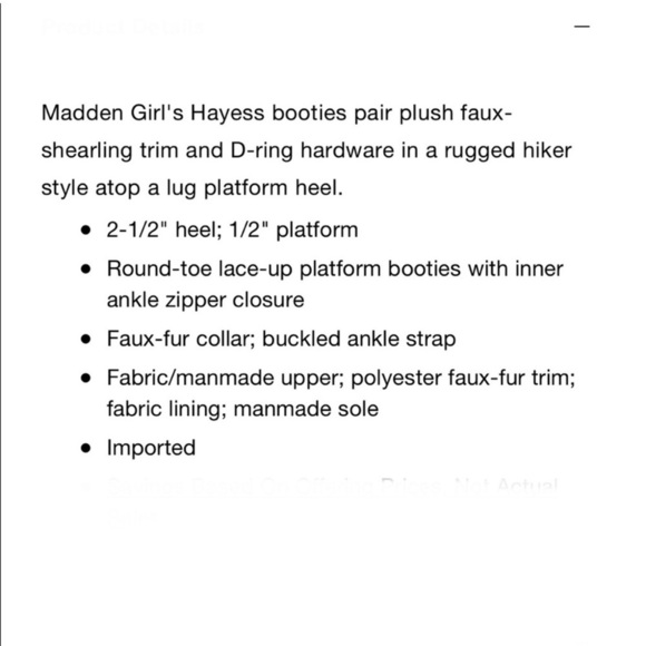 MADDEN GIRL Hayess Black Faux Fur Hiker Booties Size 6M - Picture 15 of 15